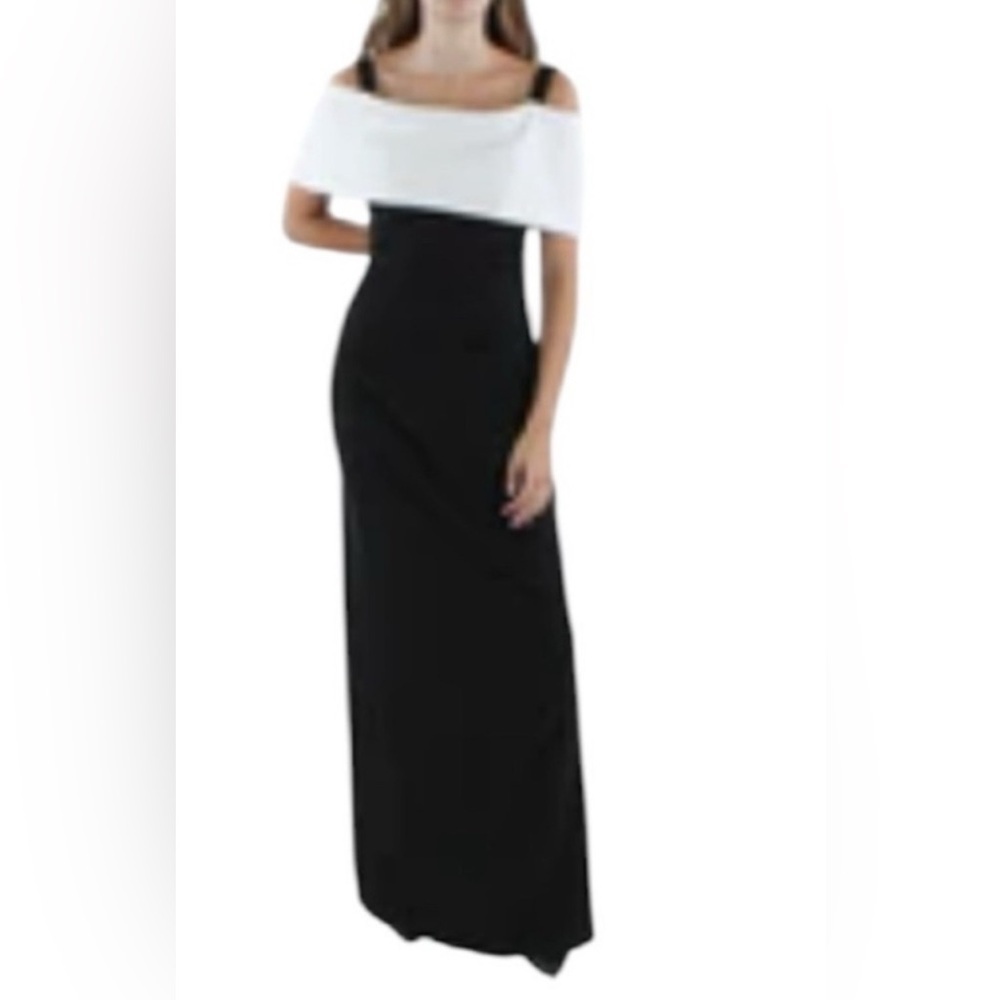 MARINA Black and White Maxi Dress Sz 8 formal or wedding